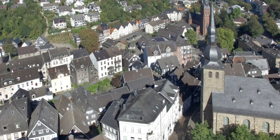Luftaufnahme historische Altstadt Velbert-Langenberg